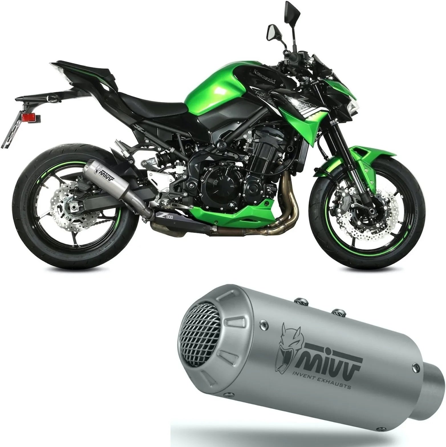 Tubo De Escape Con Homologación Acústica Mk3 Acero - Mivv Compatible Con Kawasaki Z 900 (2020-2024)