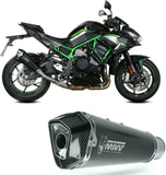 Tubo De Escape Con Catalizador Y Homologación Acústica Delta Race Acero Negro Carbono - Mivv Compatible Con Kawasaki Z H2 1000 (2020-2024)