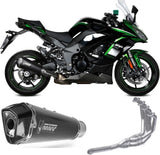 Sistema De Escape Completo Sin Catalizador Y Con Homologación Acústica Delta Race Acero Negro Carbono - Mivv Compatible Con Kawasaki Ninja 1000 Sx (2020-2024)