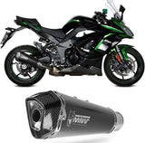 Tubo De Escape Con Homologación Acústica Delta Race Acero Negro Carbono - Mivv Compatible Con Kawasaki Ninja 1000 Sx (2020-2024)