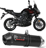 Sistema De Escape Completo Con Catalizador Y Homologación Acústica Oval Carbono Carbono - Mivv Compatible Con Kawasaki Versys 650 (2021-2023)