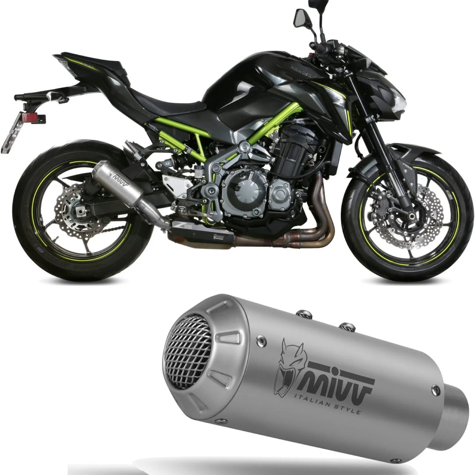 Tubo De Escape Con Homologación Acústica Mk3 Acero - Mivv Compatible Con Kawasaki Z 900 A2 (2017-2024)