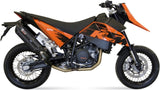 Doble Salida De Escape Con Catalizador Y Homologación Acústica Suono Acero Negro Carbono - Mivv Compatible Con Ktm 690 Sm (2007-2012)