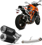 Escape Doble Sin Catalizador Con Homologación Acústica Mk3 Acero Negro - Mivv Compatible Con Ktm Duke 1290 (2014-2019)