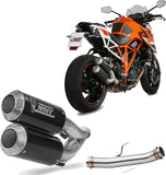 Escape Doble Sin Catalizador Con Homologación Acústica Mk3 Carbono - Mivv Compatible Con Ktm Duke 1290 (2014-2019)