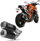 Escape Doble Con Homologación Acústica Mk3 Carbono - Mivv Compatible Con Ktm Duke 1290 (2014-2019)