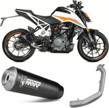 Sistema De Escape Completo Sin Catalizador Y Con Homologación Acústica X-M1 Acero Negro - Mivv Compatible Con Ktm 125 Duke (2021-2023)