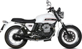 Escape Doble Sin Catalizador Con Homologación Acústica Ghibli Acero Negro - Mivv Compatible Con Moto Guzzi V7 Classic (2008-2016)