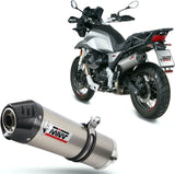 Tubo De Escape Con Homologación Acústica Oval Titano Carbono - Mivv Compatible Con Moto Guzzi V85 Tt (2019-2024)