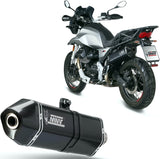 Exhaust Tip With Noise Certification Speed Edge Steel Black Carbon - Mivv Compatible With Moto Guzzi V85 Tt (2019-2024)