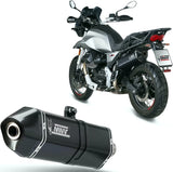 Tubo De Escape Con Homologación Acústica Speed Edge Acero Negro Carbono - Mivv Compatible Con Moto Guzzi V85 Tt (2019-2024)