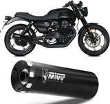 Escape Doble Sin Catalizador Con Homologación Acústica Hr-1 Acero Negro - Mivv Compatible Con Moto Guzzi V7 Stone (2021-2024)