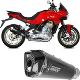 Tubo De Escape Con Homologación Acústica Delta Race Acero Negro Carbono - Mivv Compatible Con Moto Guzzi V 100 Mandello 1000 (2022-2024)