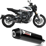 Catalytic Exhaust Tip With Sound Certification Oval Steel Black Carbon - Mivv Compatible With Moto Morini Seiemmezzo Scr 650 (2022-2024)