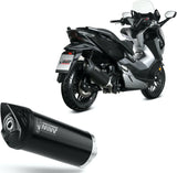 Tubo De Escape Sin Catalizador Y Con Homologación Acústica Mover Acero Negro - Mivv Compatible Con Honda Forza 300 (2018-2020)