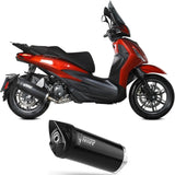Tubo De Escape Sin Catalizador Y Con Homologación Acústica Mover Acero Negro - Mivv Compatible Con Piaggio Beverly 400 (2021-2024)