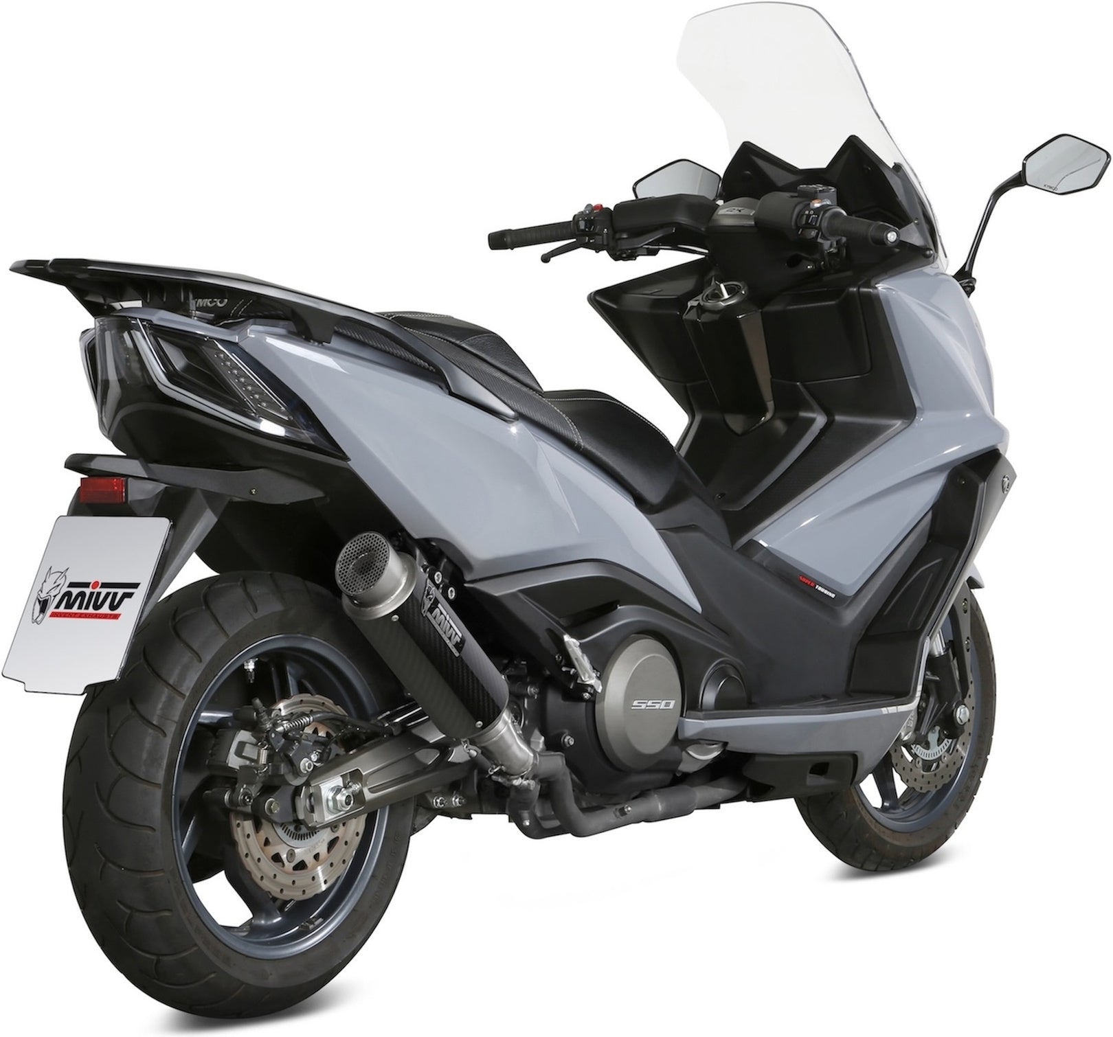 Catalytic Exhaust Tip With Sound Certification Gppro Carbon - Mivv Compatible With Kymco Ak 550 (2017-2020)