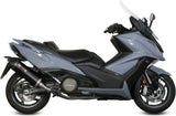 Tubo De Escape Sin Catalizador Y Con Homologación Acústica Oval Acero Negro Carbono - Mivv Compatible Con Kymco Ak 550 (2017-2020)