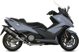 Sistema De Escape Completo Sin Catalizador Y Con Homologación Acústica Speed Edge Acero Negro Carbono - Mivv Compatible Con Kymco Ak 550 (2017-2020)