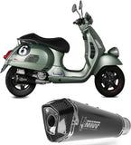 Sistema De Escape Completo Sin Catalizador Y Con Homologación Acústica Delta Race Acero Negro Carbono - Mivv Compatible Con Piaggio Vespa Gts 300 (2008-2020)