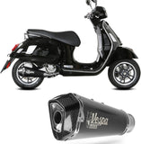 Non-Catalytic Exhaust Tip With Sound Certification Delta Race Steel Black Carbon - Mivv Compatible With Piaggio Vespa Gtv 300 (2023-2024)