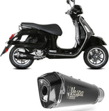 Tubo De Escape Sin Catalizador Y Con Homologación Acústica Delta Race Acero Negro Carbono - Mivv Compatible Con Piaggio Vespa Gtv 300 (2023-2024)