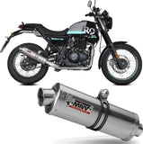 Non-Catalytic Exhaust Tip With Sound Certification Oval Stainless Steel - Mivv Compatible With Royal Enfield Scram 411 (2022-2024)