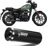 Tubo De Escape Con Homologación Acústica Hr-1 Acero Negro - Mivv Compatible Con Royal Enfield Meteor 350 (2021-2024)