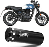 Tubo De Escape Con Homologación Acústica Hr-1 Acero Negro - Mivv Compatible Con Royal Enfield Hntr 350 (2022-2024)