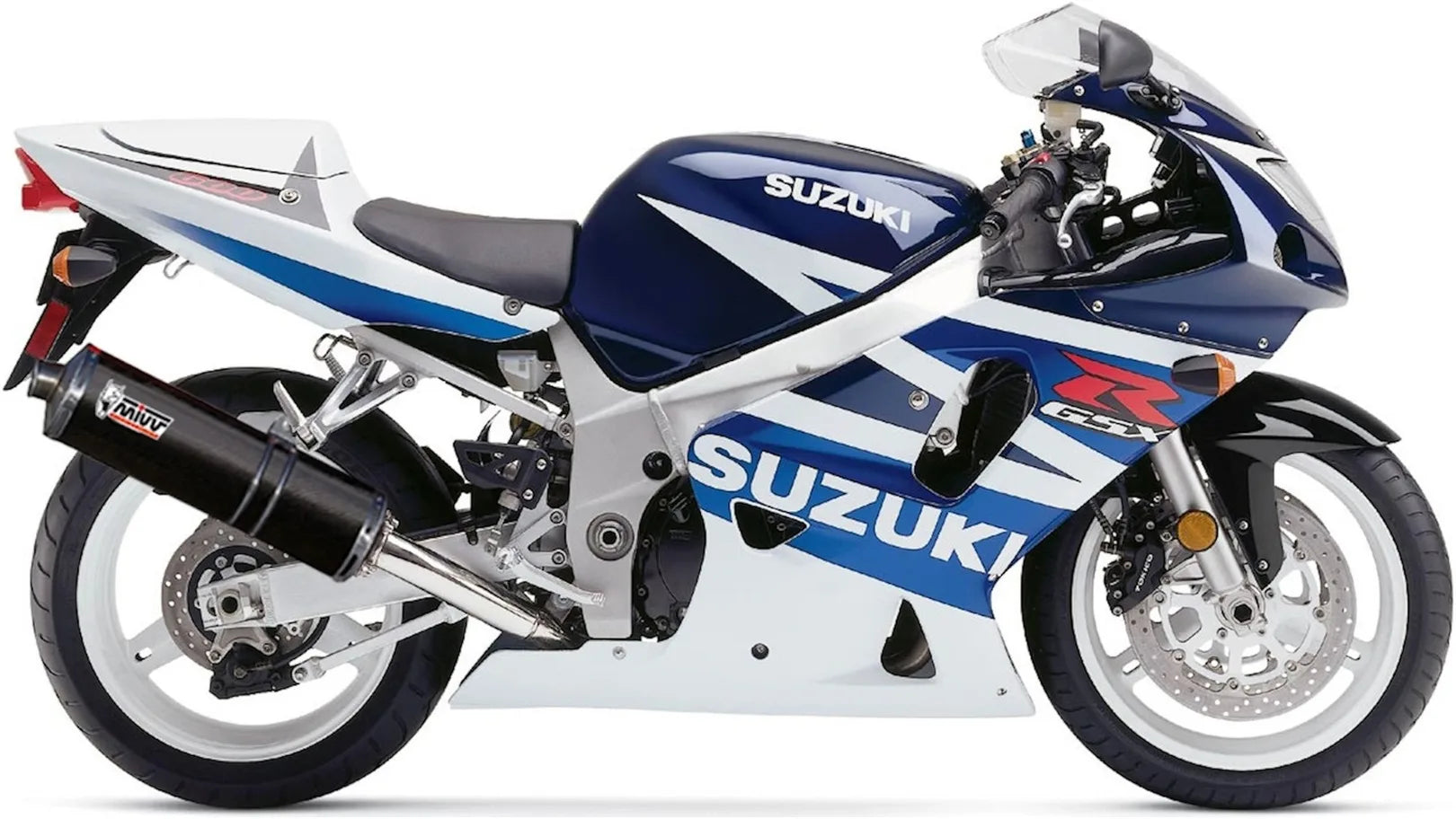 Tubo De Escape Con Homologación Acústica Oval Carbono - Mivv Compatible Con Suzuki Gsx-R 600 (1996-2000)