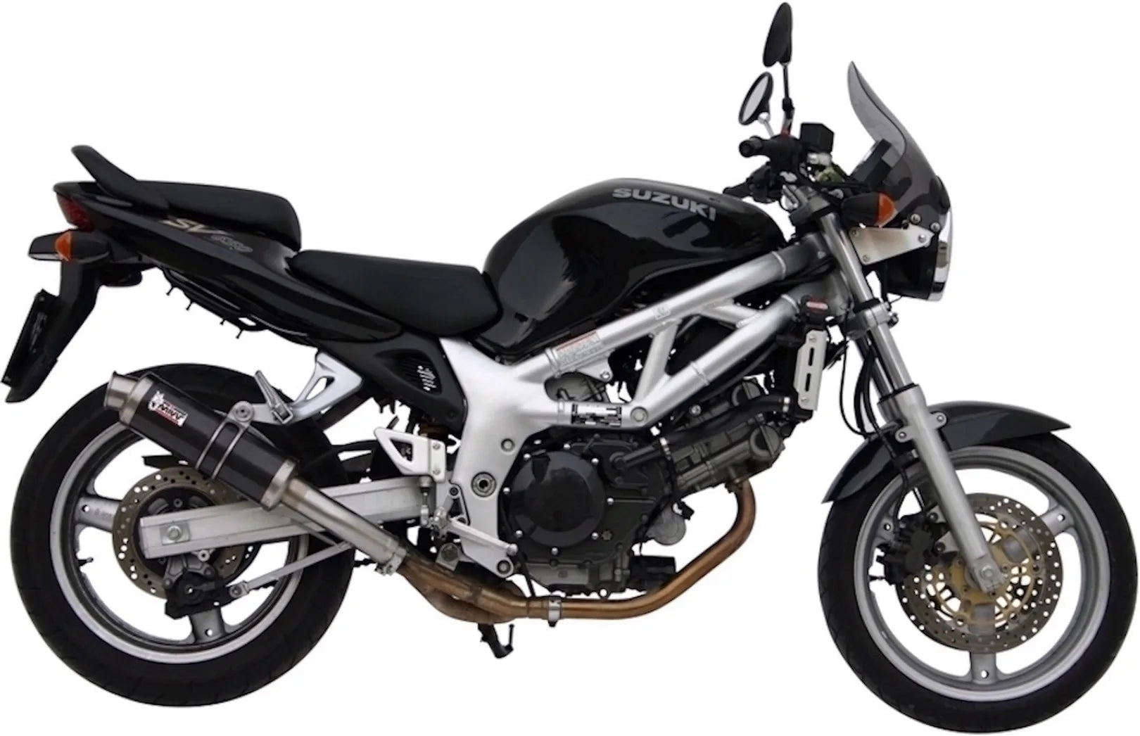 Tubo De Escape Con Homologación Acústica Gp Carbono - Mivv Compatible Con Suzuki Sv 650 (1999-2002)