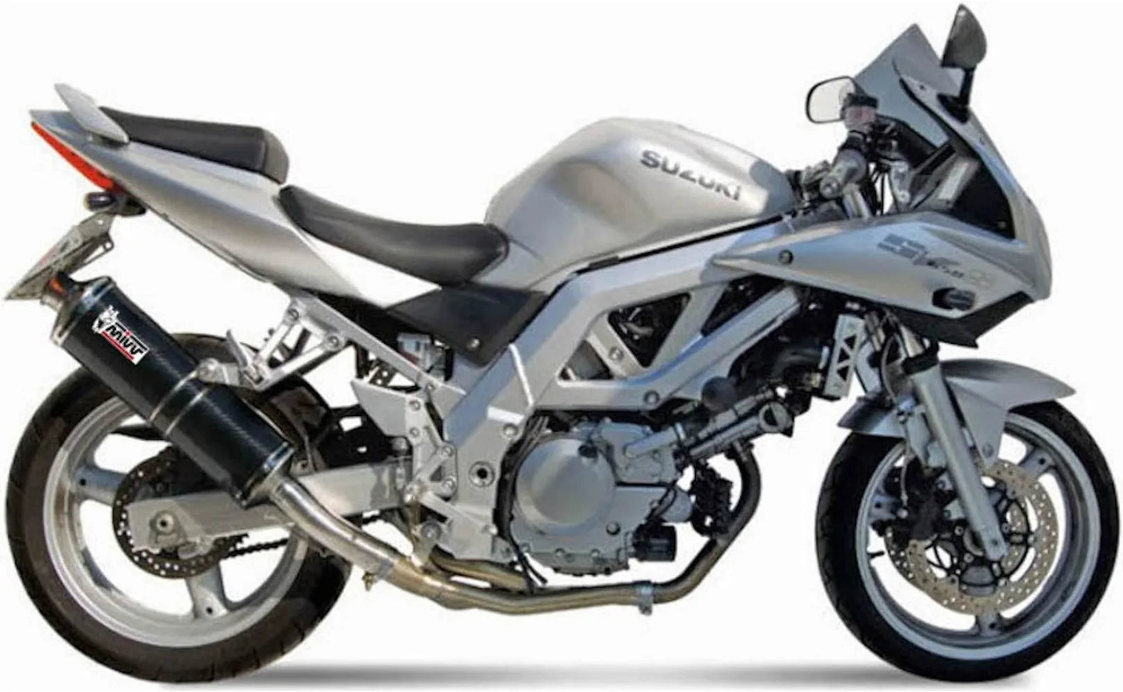 Sistema De Escape Completo Sin Catalizador Y Con Homologación Acústica Oval Carbono - Mivv Compatible Con Suzuki Sv 650 (2003)