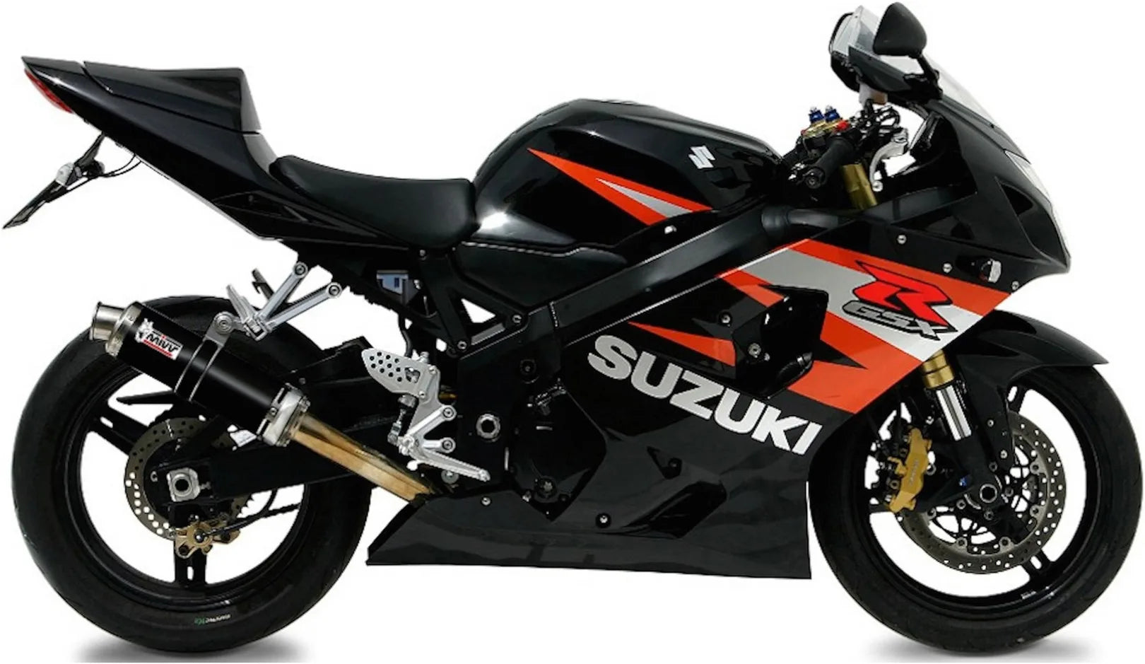 Tubo De Escape Con Homologación Acústica Gp Acero Negro - Mivv Compatible Con Suzuki Gsx-R 1000 (2003-2004)