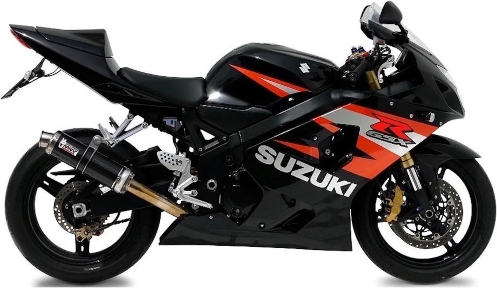 Tubo De Escape Con Homologación Acústica Gp Carbono - Mivv Compatible Con Suzuki Gsx-R 750 (2004-2005)