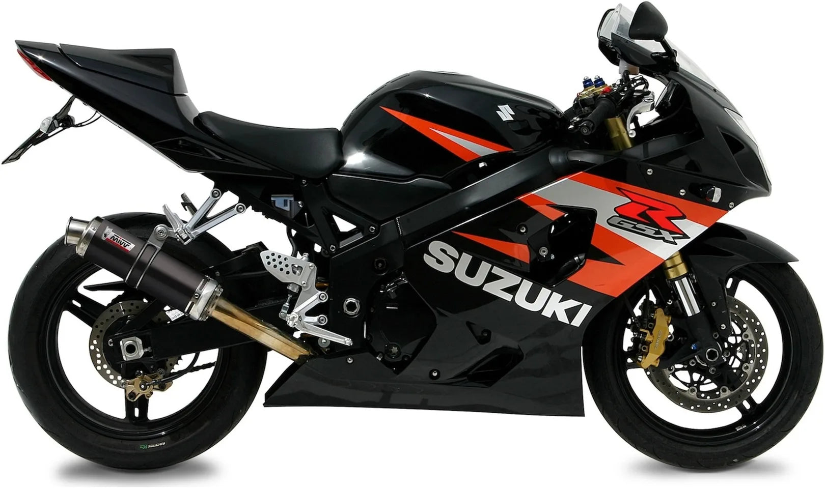 Tubo De Escape Con Homologación Acústica Gp Acero Negro - Mivv Compatible Con Suzuki Gsx-R 600 (2004-2005)