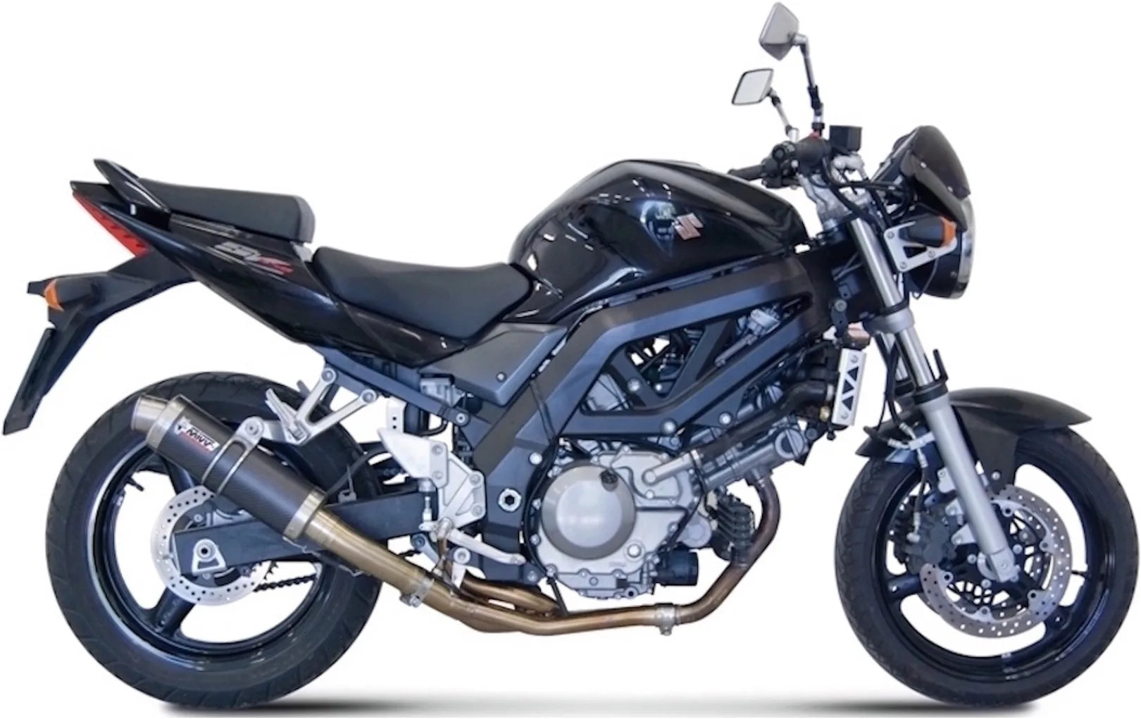 Tubo De Escape Con Catalizador Y Homologación Acústica Gp Carbono - Mivv Compatible Con Suzuki Sv 650 (2004-2015)