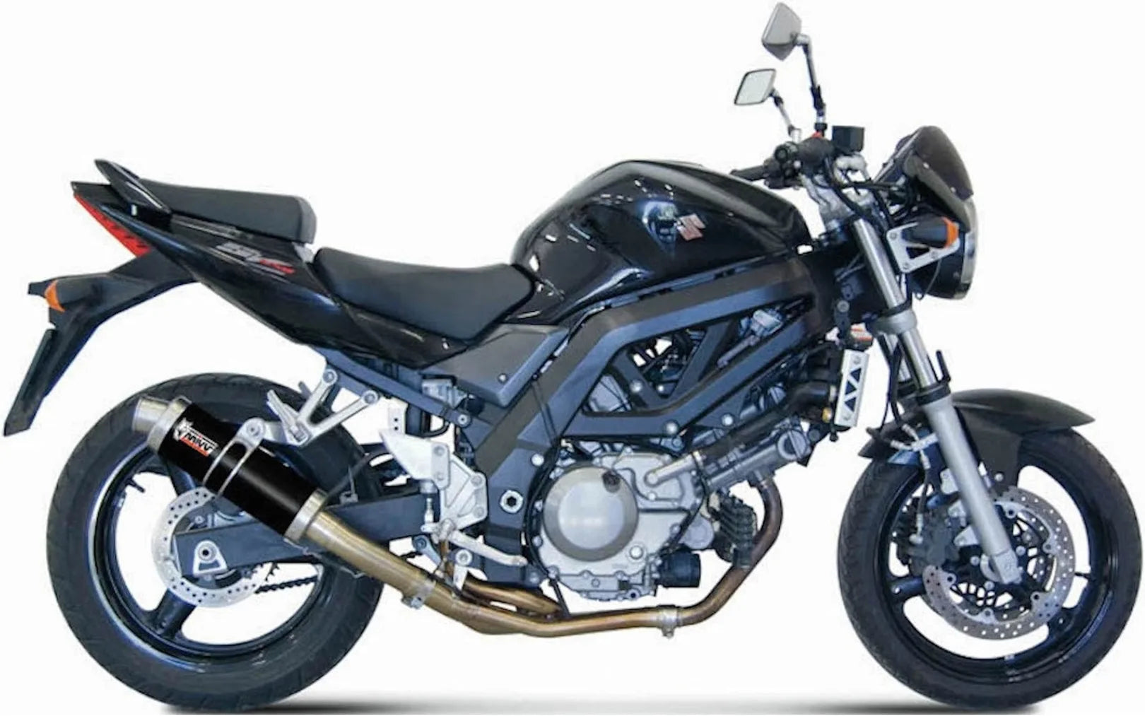 Tubo De Escape Con Catalizador Y Homologación Acústica Gp Acero Negro - Mivv Compatible Con Suzuki Sv 650 (2004-2015)