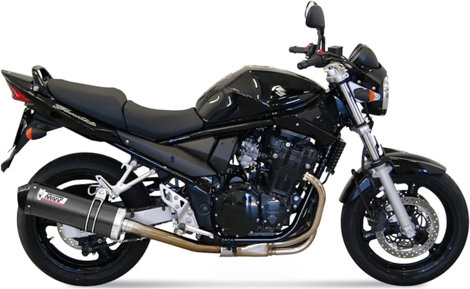 Tubo De Escape Con Homologación Acústica Oval Carbono Carbono - Mivv Compatible Con Suzuki Gsf 650 Bandit (2005-2006)