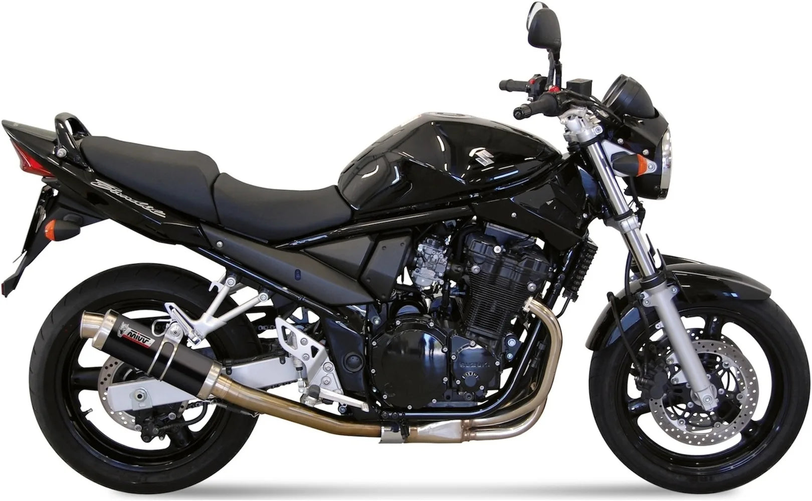 Tubo De Escape Con Homologación Acústica Gp Acero Negro - Mivv Compatible Con Suzuki Gsf 650 Bandit (2005-2006)