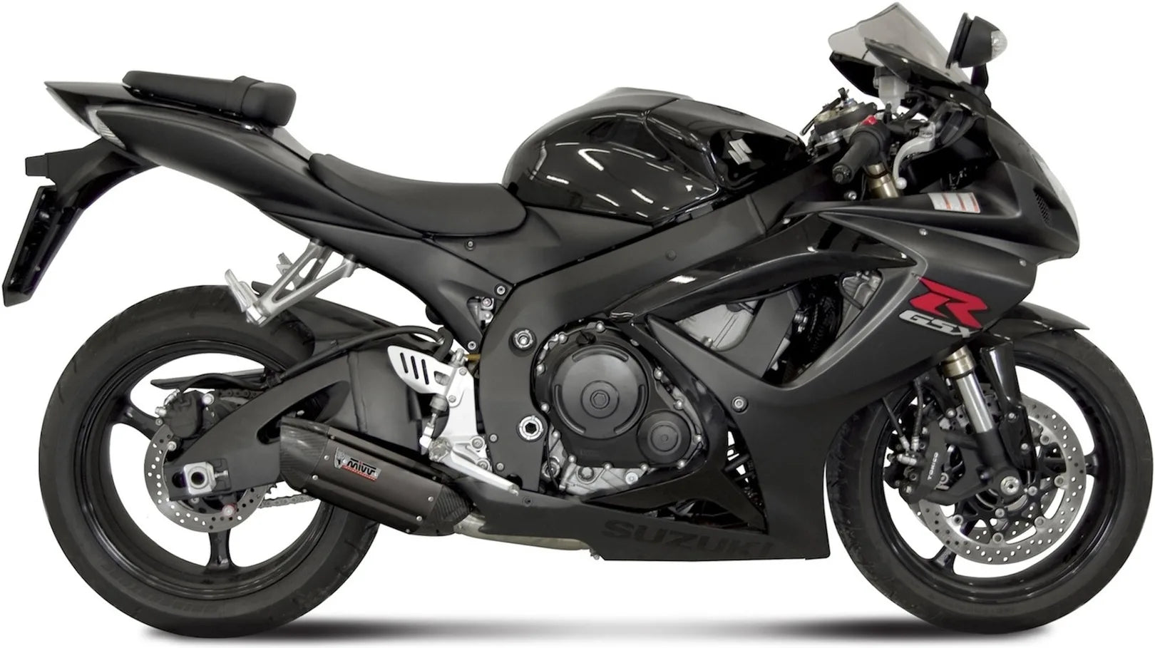 Tubo De Escape Con Catalizador Y Homologación Acústica Suono Acero Negro Carbono - Mivv Compatible Con Suzuki Gsx-R 600 (2006-2007)