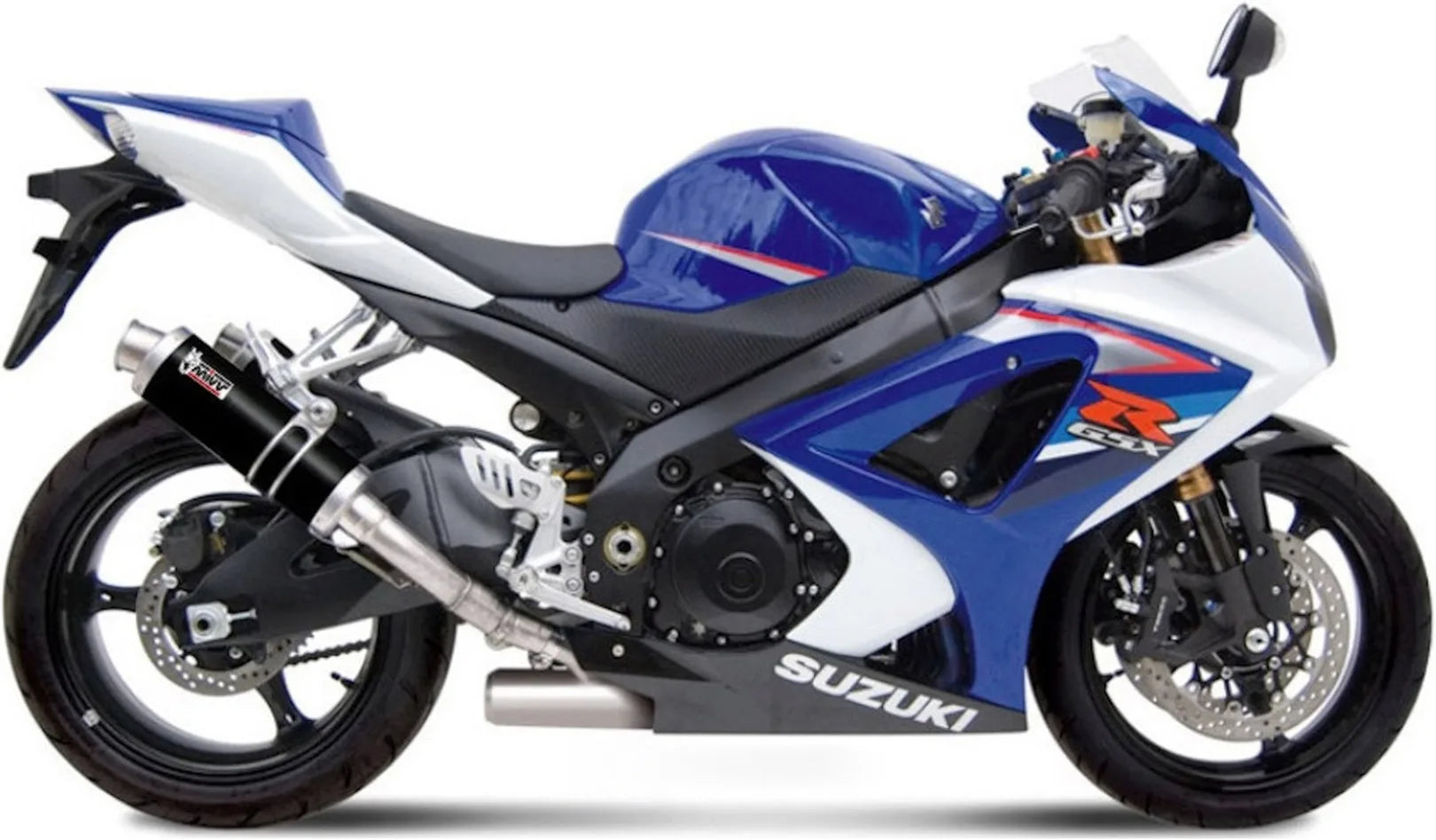 Escape Doble Con Homologación Acústica Gp Acero Negro - Mivv Compatible Con Suzuki Gsx-R 1000 (2007-2008)