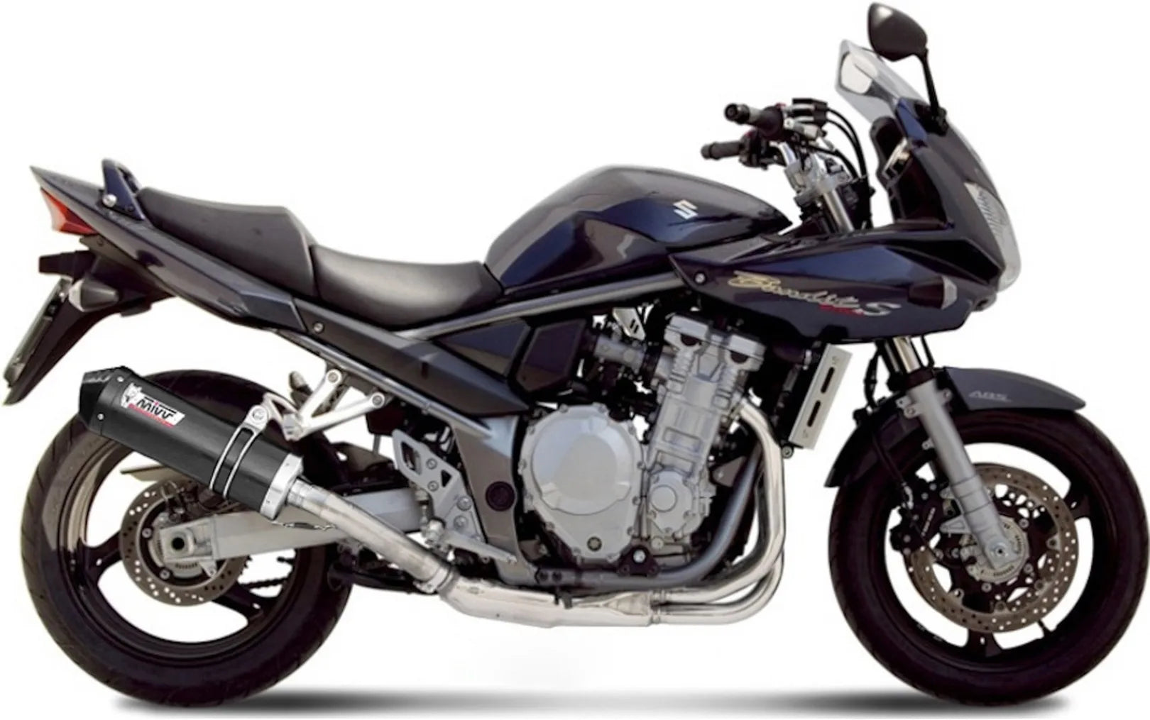 Tubo De Escape Con Homologación Acústica Oval Carbono Carbono - Mivv Compatible Con Suzuki Gsf 1250 Bandit (2007-2016)
