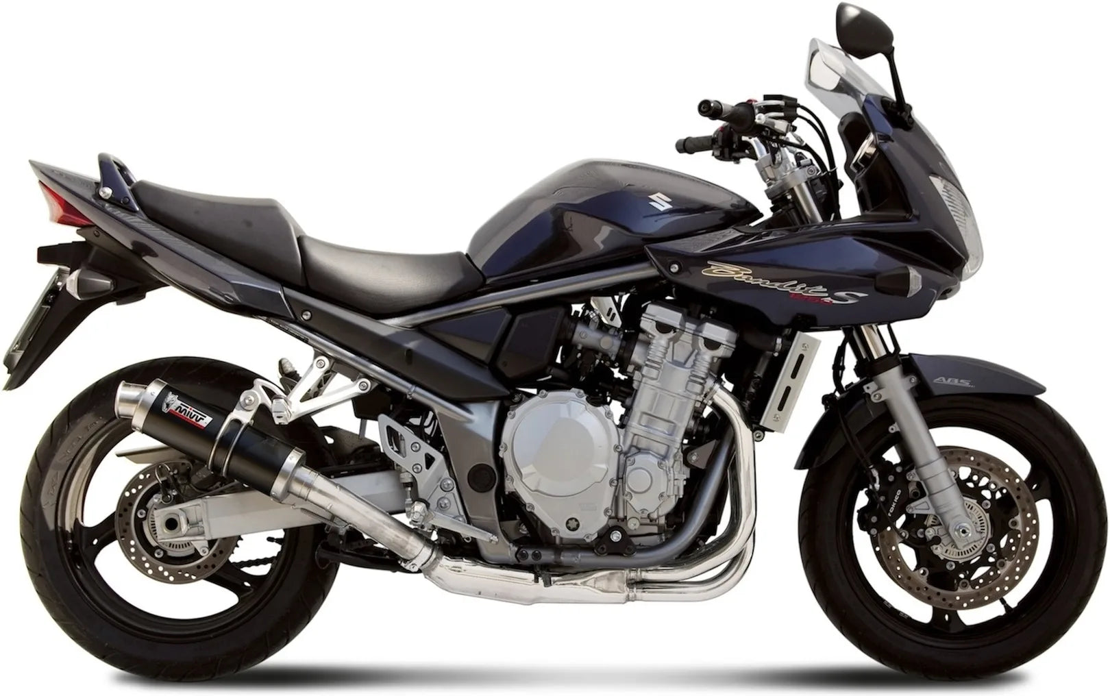 Tubo De Escape Con Homologación Acústica Gp Acero Negro - Mivv Compatible Con Suzuki Gsf 1250 Bandit (2007-2016)