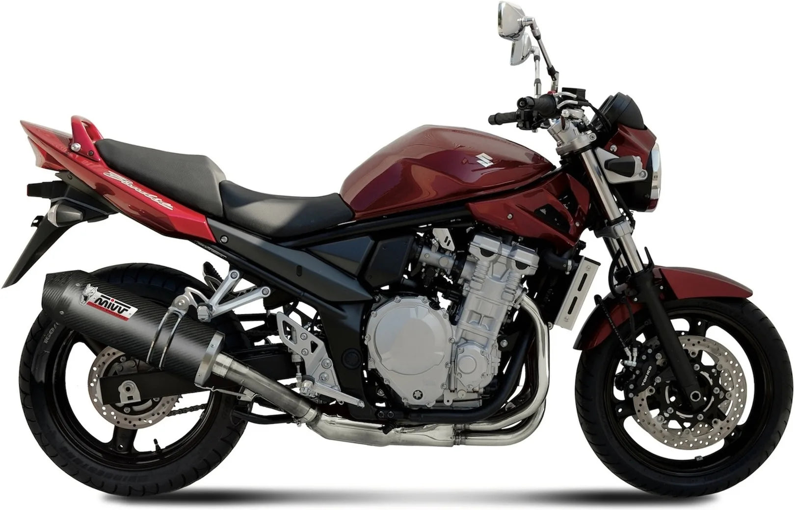 Tubo De Escape Con Homologación Acústica Oval Carbono Carbono - Mivv Compatible Con Suzuki Gsf 650 Bandit (2007-2015)