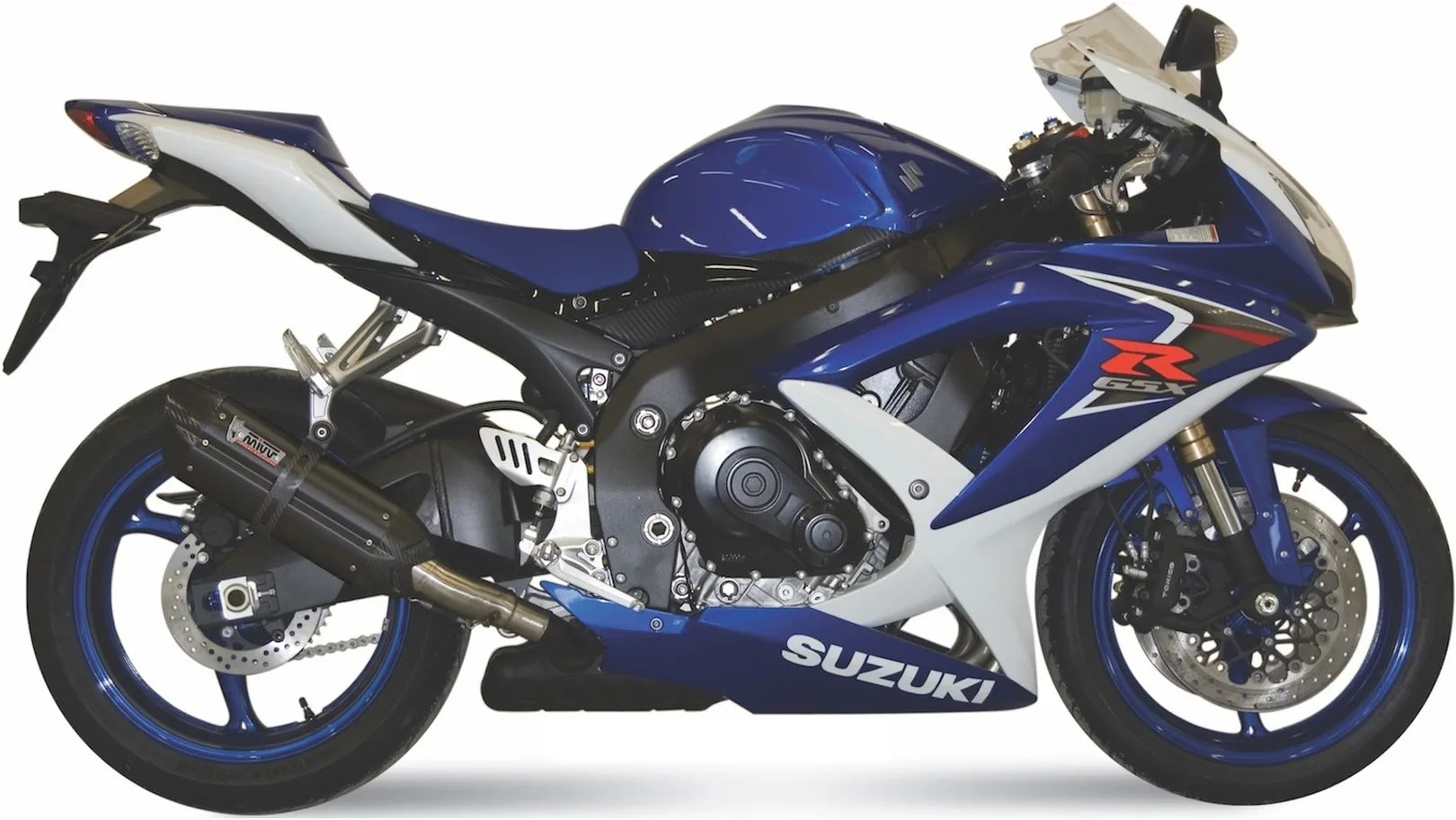 Tubo De Escape Con Homologación Acústica Suono Acero Negro Carbono - Mivv Compatible Con Suzuki Gsx-R 750 (2008-2010)