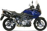 Escape Doble Con Homologación Acústica Oval Carbono - Mivv Compatible Con Suzuki Dl 1000 V-Strom (2002-2013)