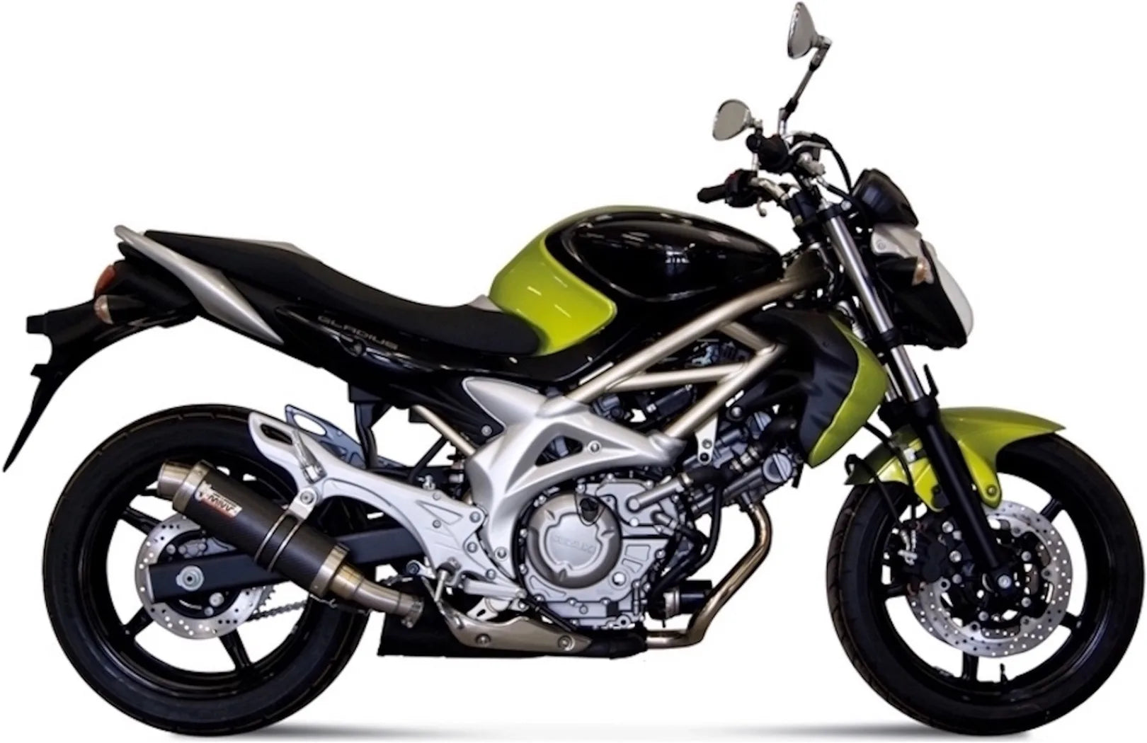 Tubo De Escape Con Homologación Acústica Gp Carbono - Mivv Compatible Con Suzuki Gladius (2009-2015)