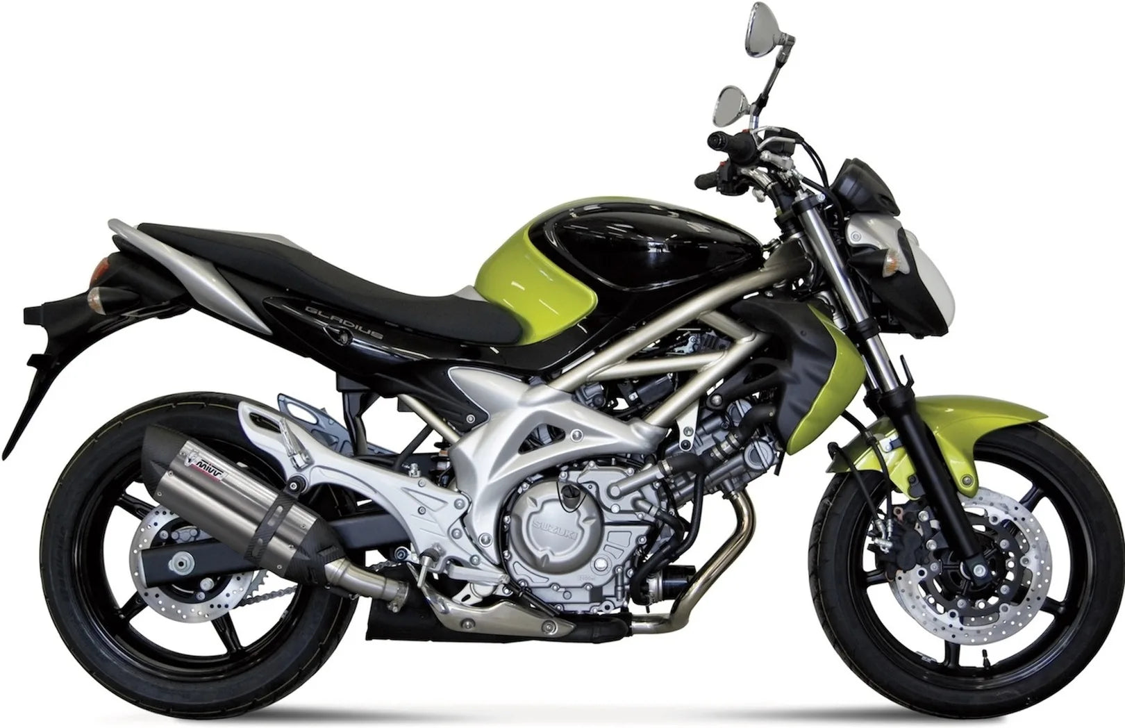 Tubo De Escape Con Homologación Acústica Suono Acero Carbono - Mivv Compatible Con Suzuki Gladius (2009-2015)