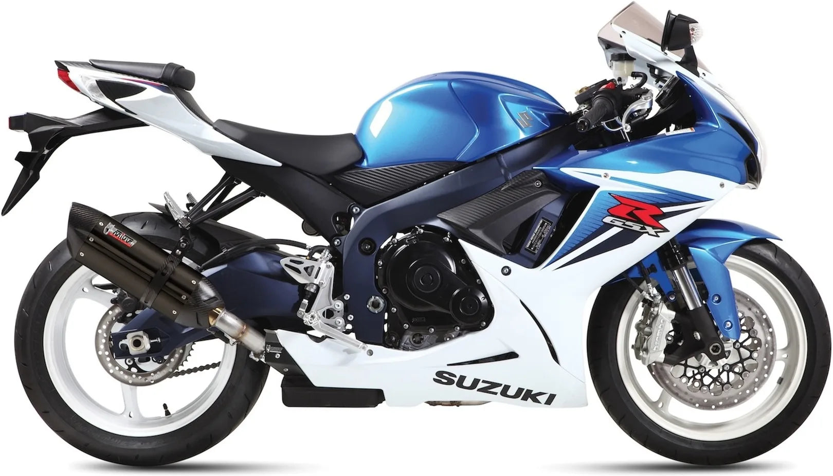 Tubo De Escape Con Homologación Acústica Suono Acero Negro Carbono - Mivv Compatible Con Suzuki Gsx-R 750 (2011-2017)