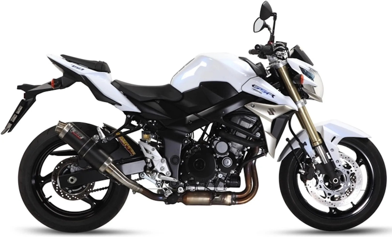 Tubo De Escape Con Homologación Acústica Gp Carbono - Mivv Compatible Con Suzuki Gsr 750 (2011-2016)